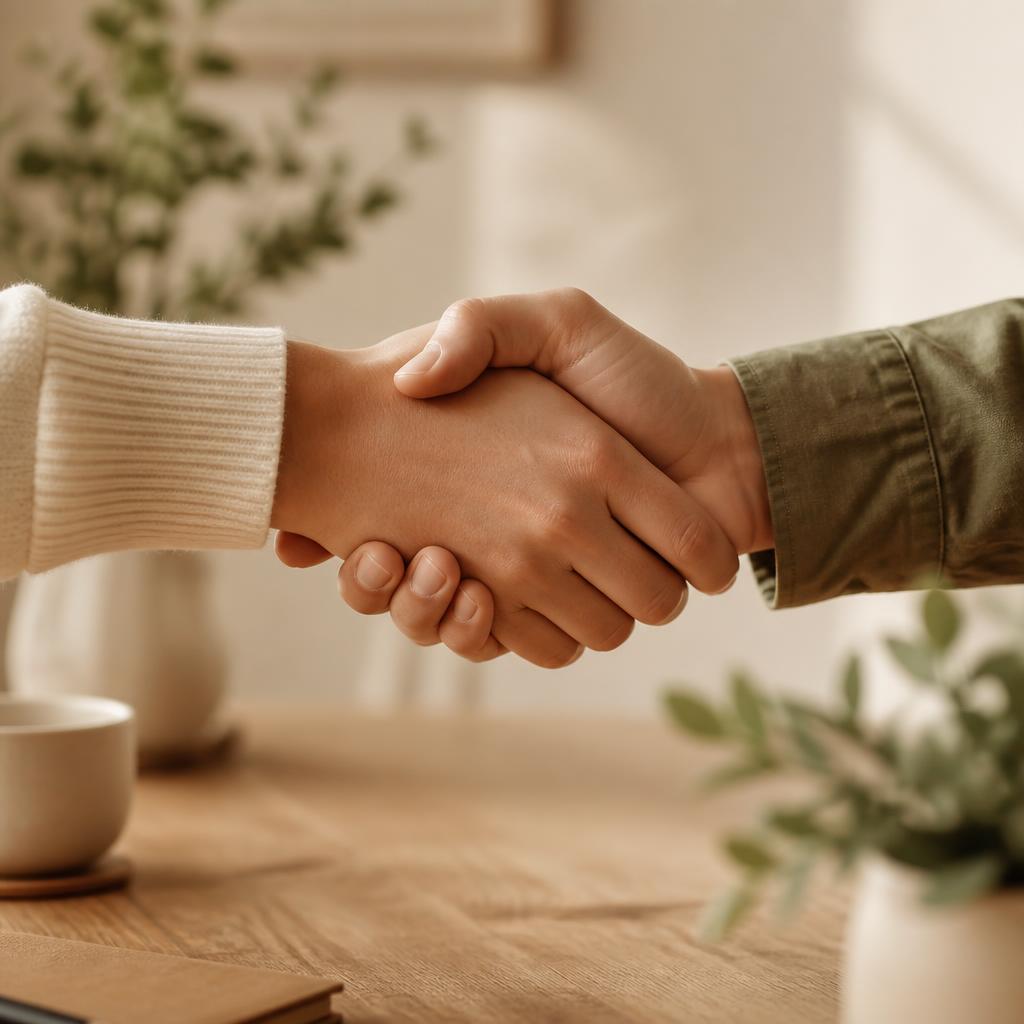 Two hands shaking in agreement